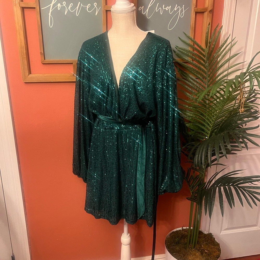 Sparkling Green Sequin Dress